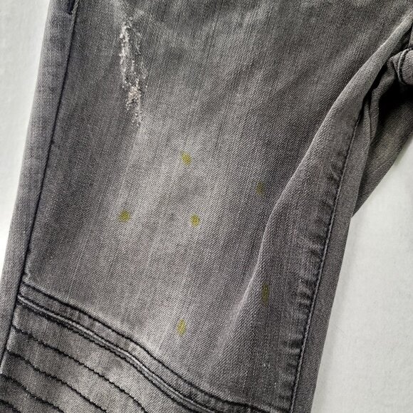 Vintage1 Black Distressed Skinny Jeans Zipper Ankle Stitch Detailing Size 25 - Picture 10 of 15